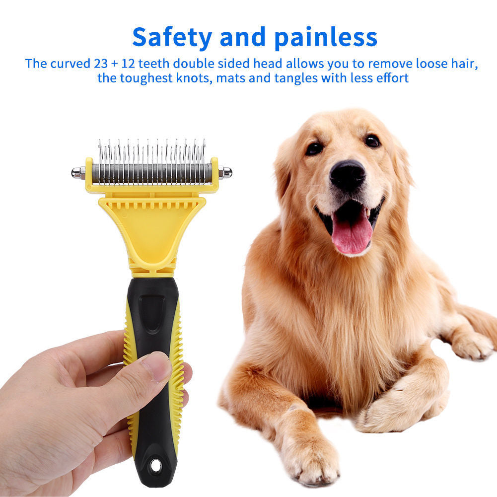 Double-Sided Dematting Brush – Stainless Steel Pet Comb