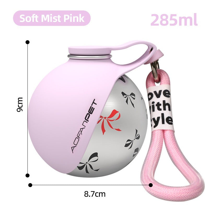 Portable Dog Water Bottle with Stainless Steel Bowl