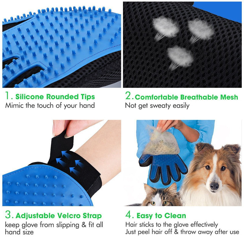 Silicone Pet Grooming Glove – Bath Brush & Massage Tool