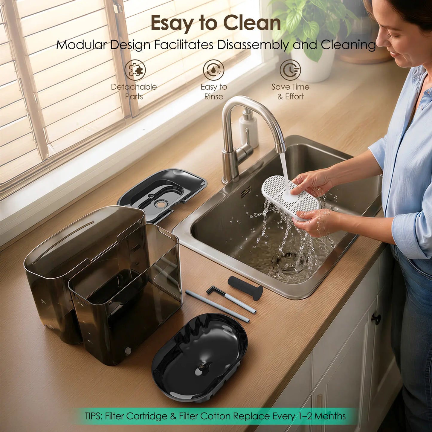 VEWO 11L No Spill Dog Water Fountain - Ideal for Large Breeds & Multi-Pet Homes, BPA Free, Ultra Quiet, 7-Day Refill-Free Convenience!