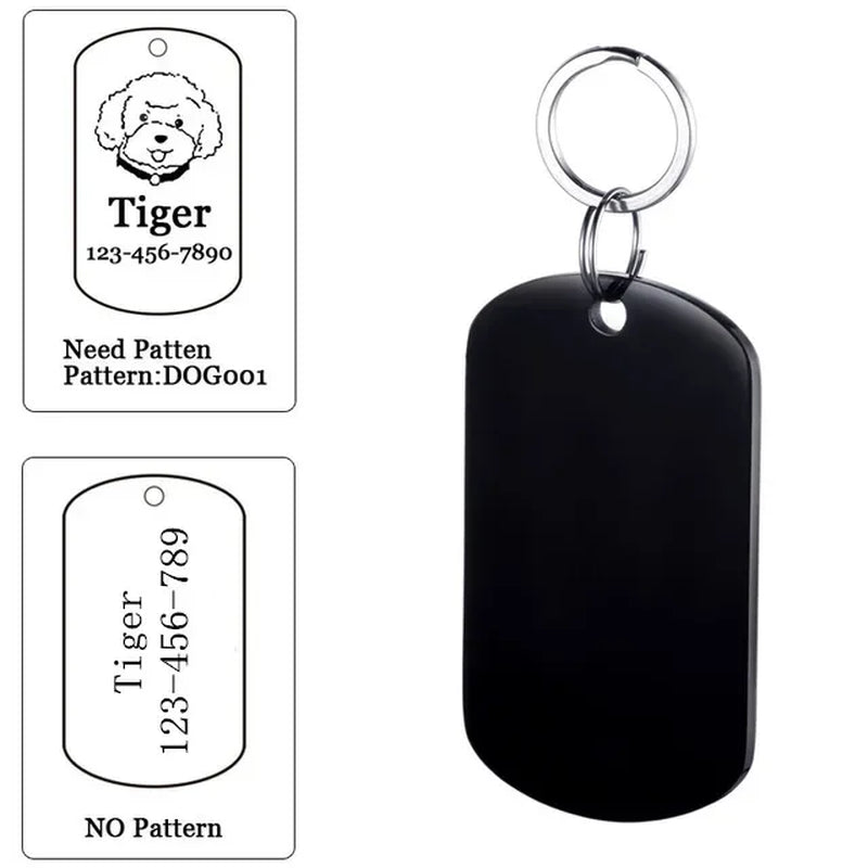 Custom Engraved Dog ID Tag - Personalized Name Pendant for Collars, Harnesses & Leashes