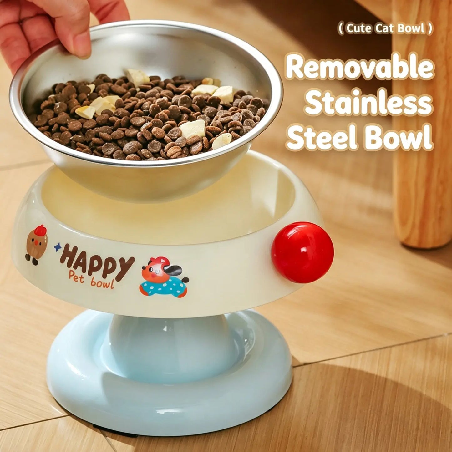 Stylish Premium Stainless Steel Pet Bowl - Anti-Slip, Easy to Clean, with Removable Liner & Blackhead Prevention - Available in 3 Chic Colors