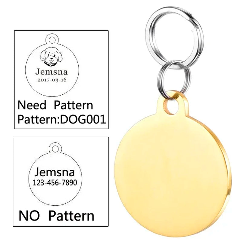 Custom Engraved Dog ID Tag - Personalized Name Pendant for Collars, Harnesses & Leashes