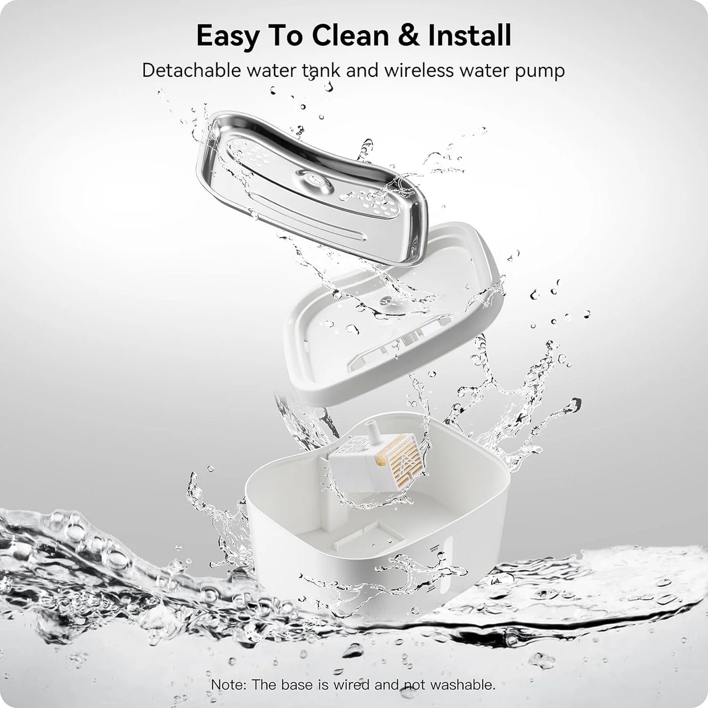 HEYBO Smart Pump Pet Water Fountain - Keep Your Pets Hydrated with Fresh, Flowing Water!