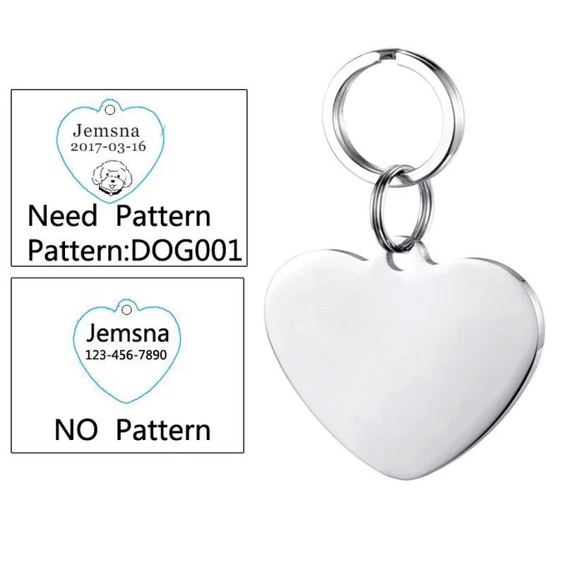 Custom Engraved Dog ID Tag - Personalized Name Pendant for Collars, Harnesses & Leashes