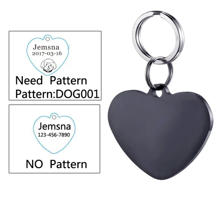 Custom Engraved Dog ID Tag - Personalized Name Pendant for Collars, Harnesses & Leashes