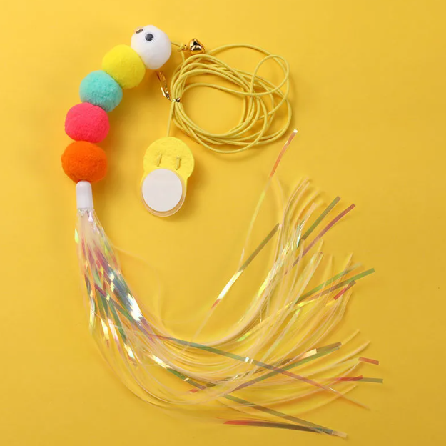 Feather & Bell Cat Teaser Wand Toy – Interactive Play
