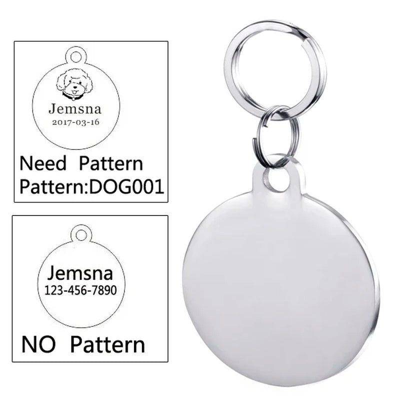 Custom Engraved Dog ID Tag - Personalized Name Pendant for Collars, Harnesses & Leashes