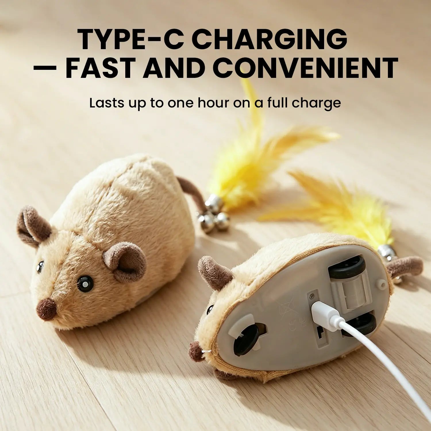 Interactive USB Rechargeable Electric Cat Toy – Engaging Random Movement Mouse for Active Indoor Fun