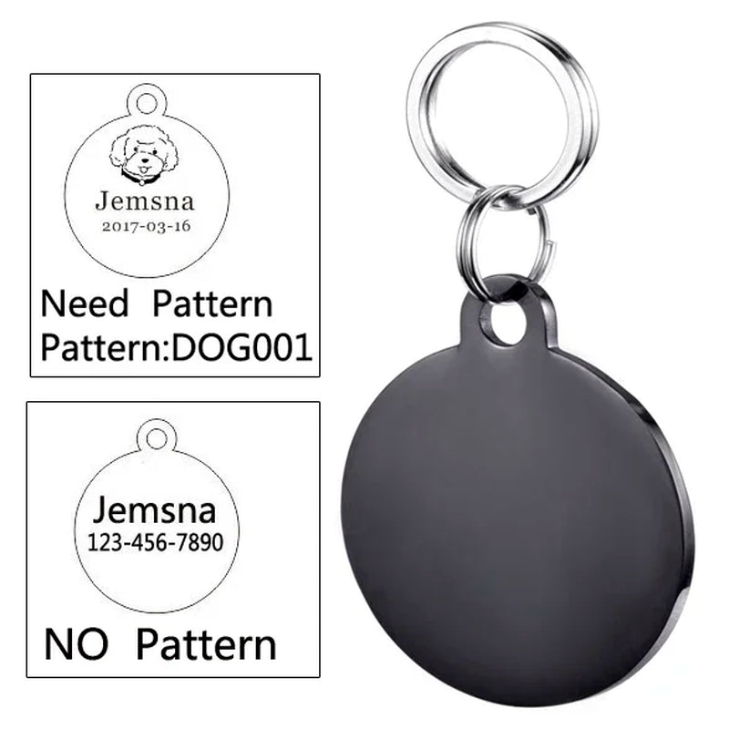 Custom Engraved Dog ID Tag - Personalized Name Pendant for Collars, Harnesses & Leashes