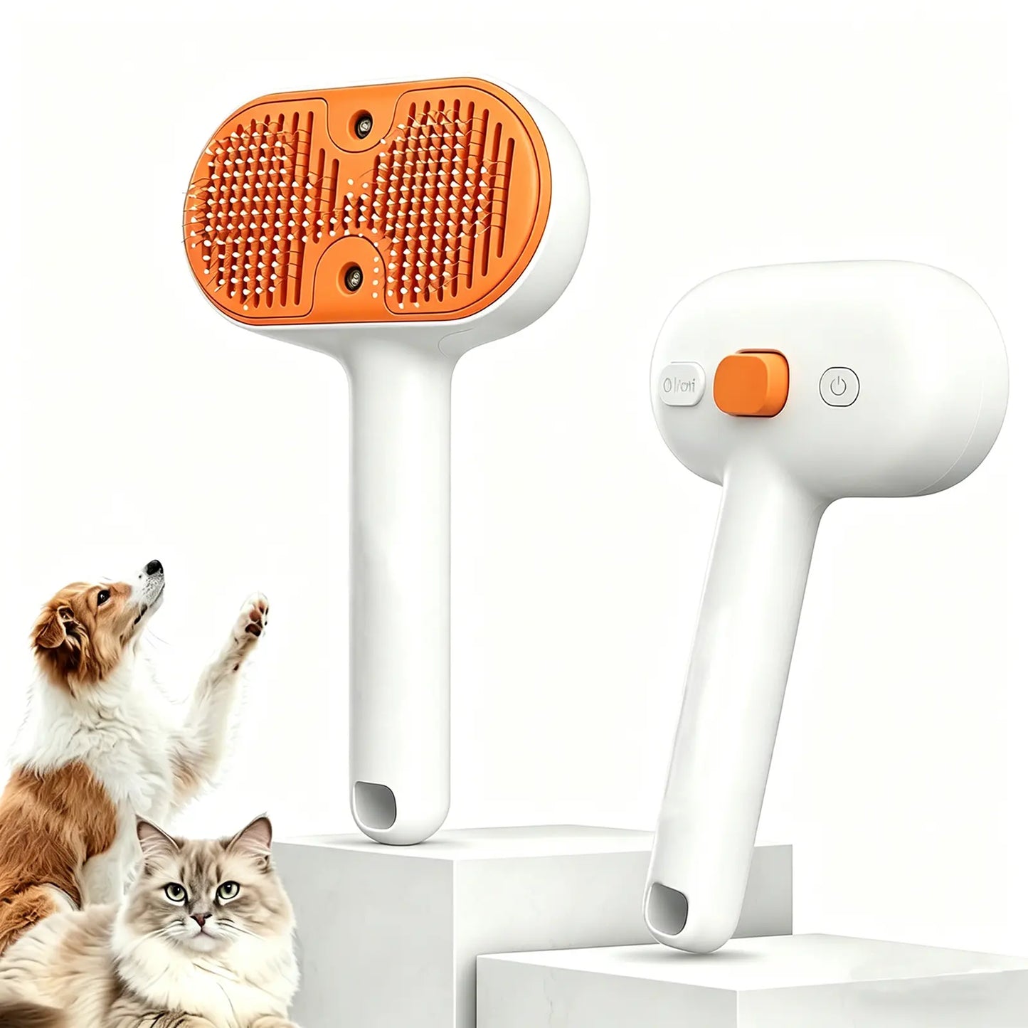 Furlyn Self-Cleaning Pet Hair Remover Brush with Spray Mist - The Ultimate Grooming Tool for Effortless Shedding & Undercoat Removal for Dogs & Cats