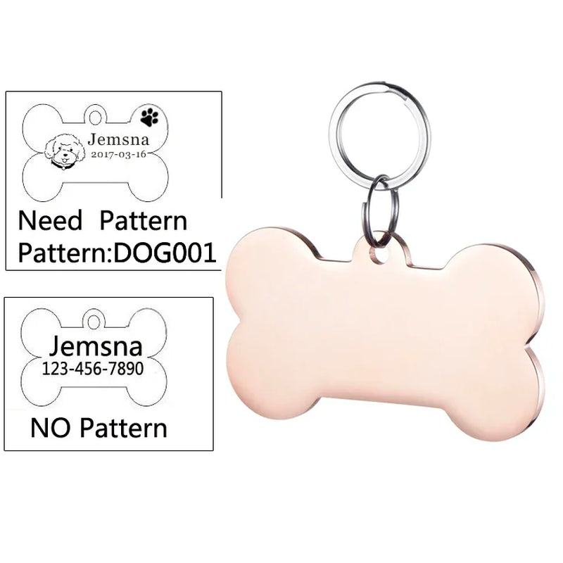 Custom Engraved Dog ID Tag - Personalized Name Pendant for Collars, Harnesses & Leashes