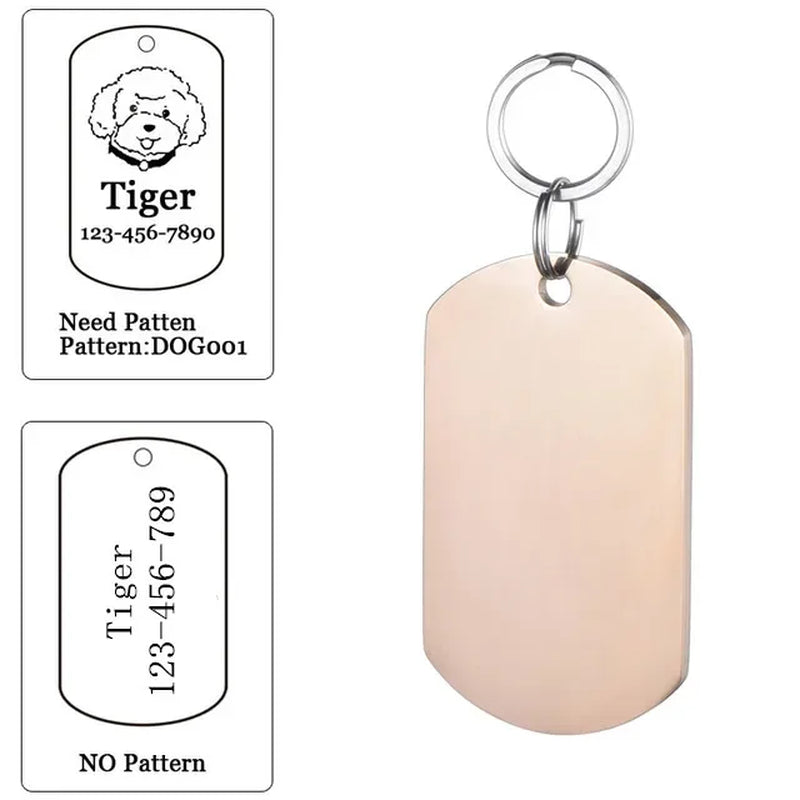 Custom Engraved Dog ID Tag - Personalized Name Pendant for Collars, Harnesses & Leashes