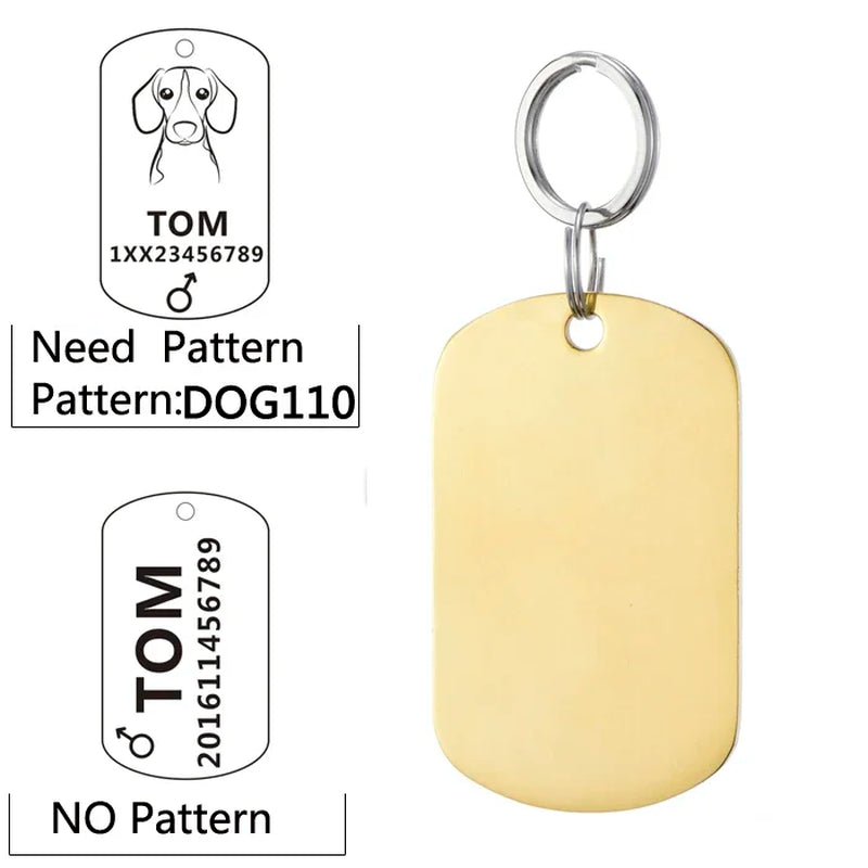 Custom Engraved Dog ID Tag - Personalized Name Pendant for Collars, Harnesses & Leashes
