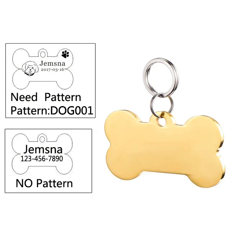 Custom Engraved Dog ID Tag - Personalized Name Pendant for Collars, Harnesses & Leashes
