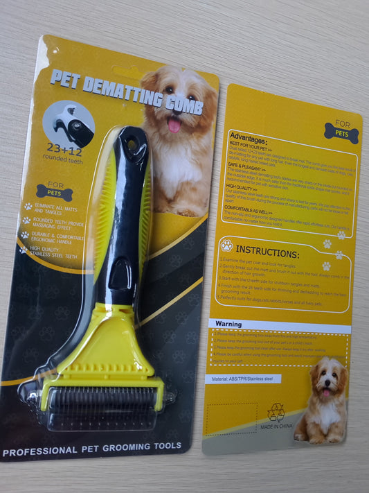 Double-Sided Dematting Brush – Stainless Steel Pet Comb