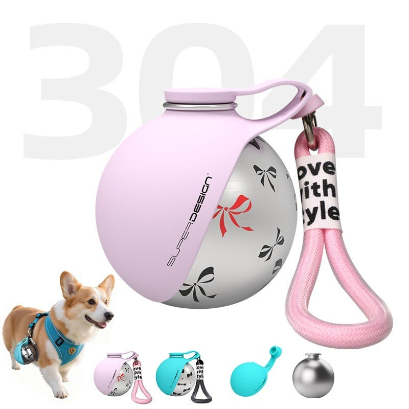 Portable Dog Water Bottle with Stainless Steel Bowl