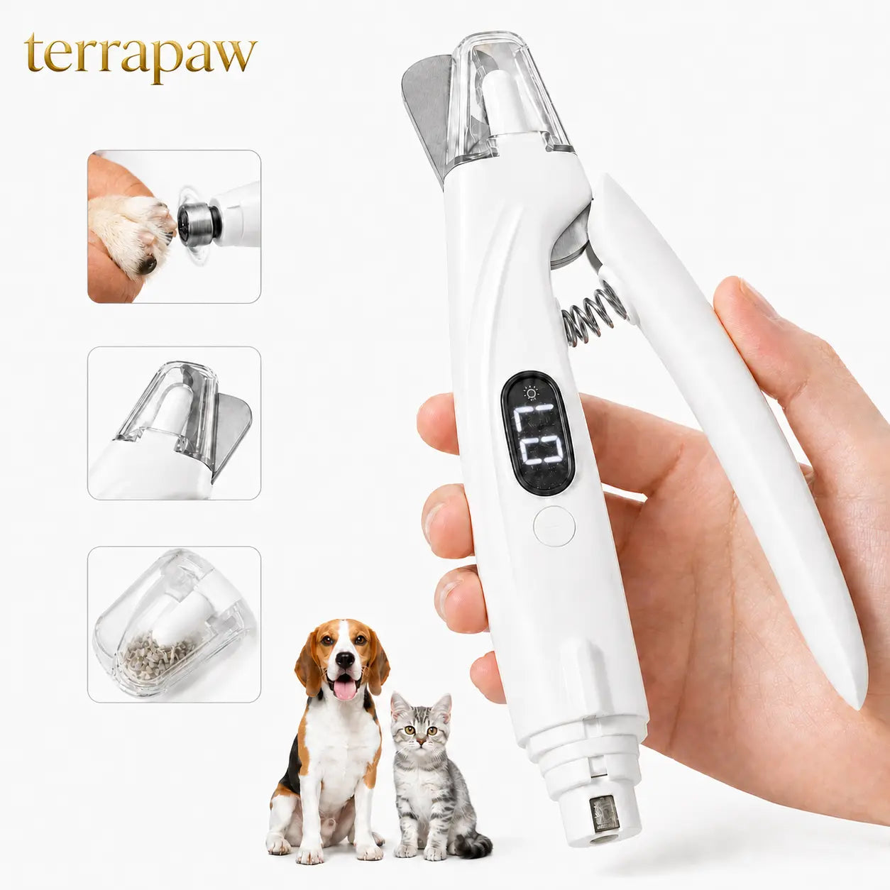 Ultimate 2-in-1 Rechargeable Pet Nail Clipper & Grinder with LED Light - Ideal for Dogs and Cats of All Sizes!