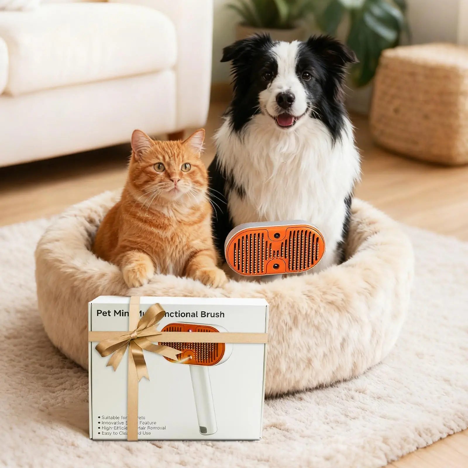 Furlyn Self-Cleaning Pet Hair Remover Brush with Spray Mist - The Ultimate Grooming Tool for Effortless Shedding & Undercoat Removal for Dogs & Cats