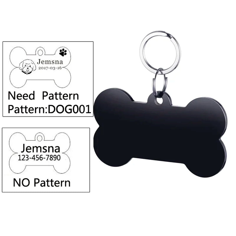 Custom Engraved Dog ID Tag - Personalized Name Pendant for Collars, Harnesses & Leashes