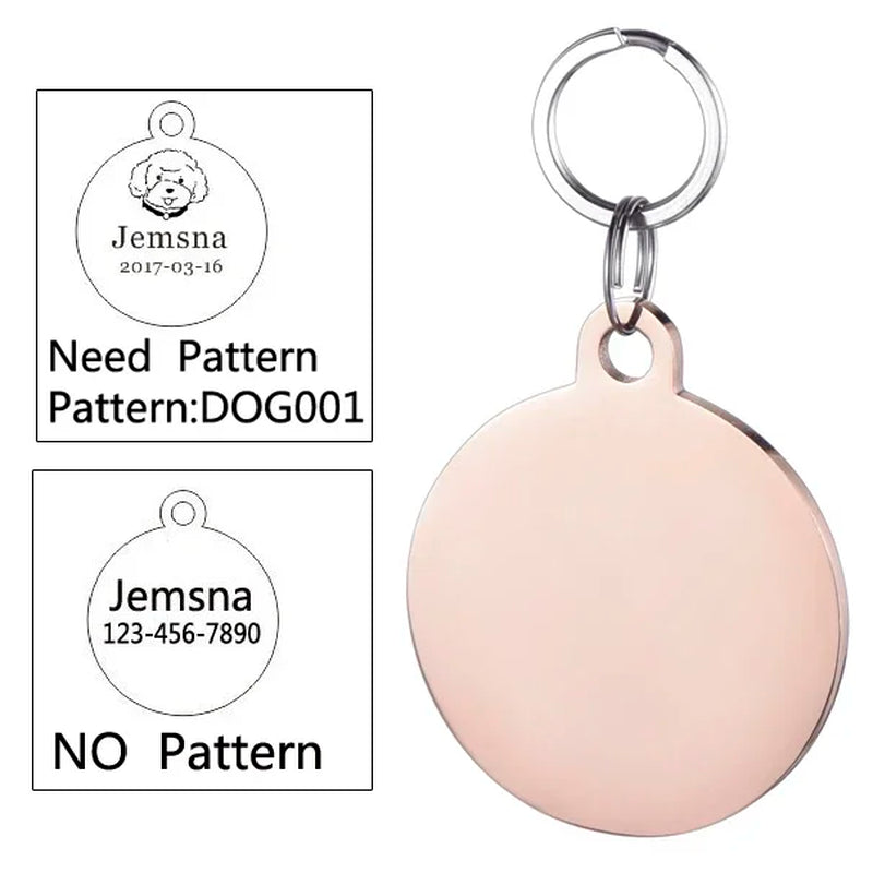 Custom Engraved Dog ID Tag - Personalized Name Pendant for Collars, Harnesses & Leashes