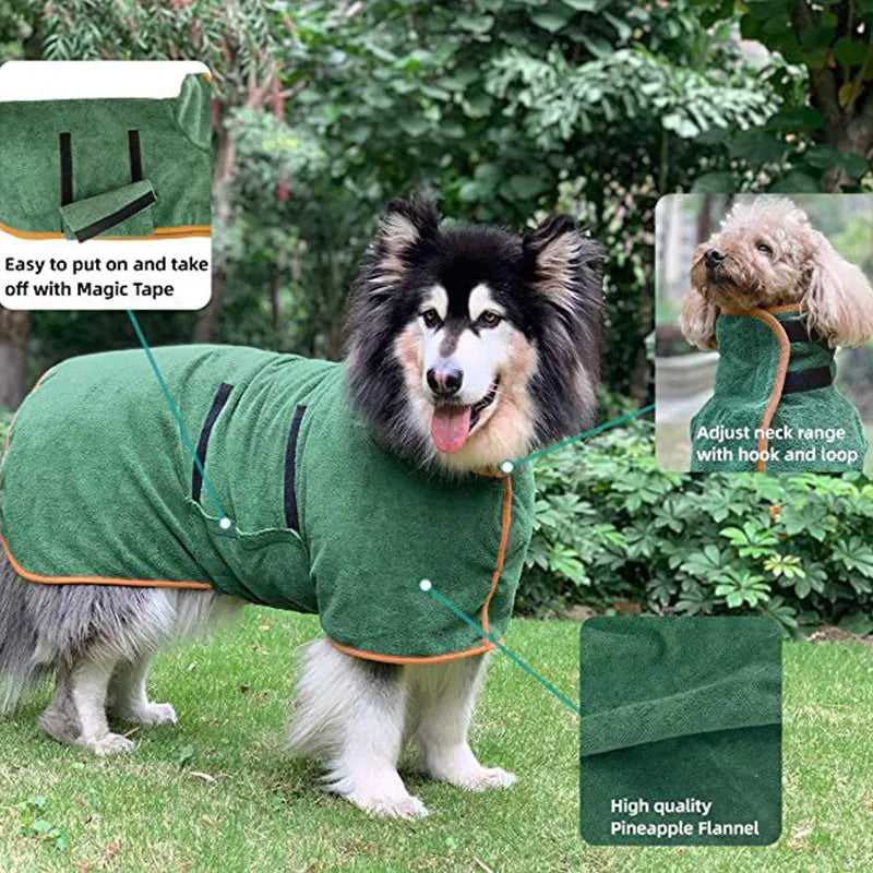 Pet Bathrobe & Fast-Drying Towel – Soft Microfiber