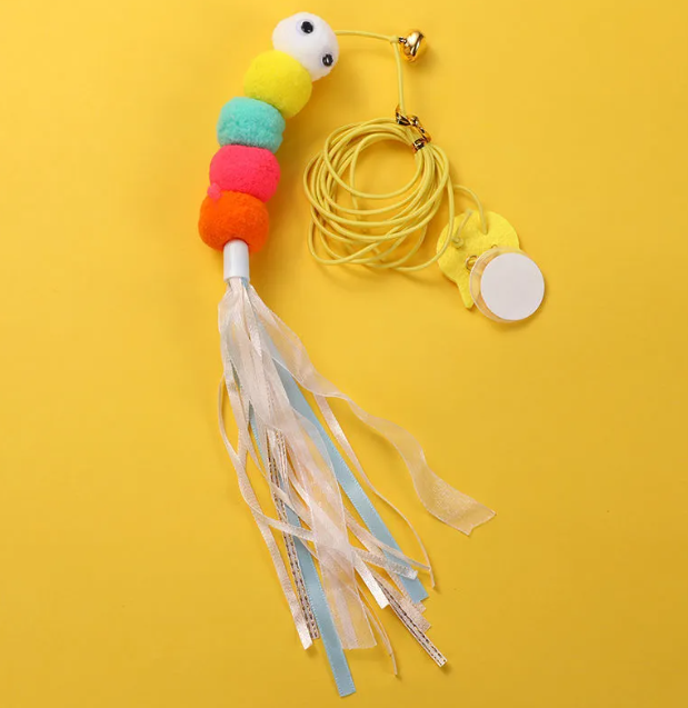 Feather & Bell Cat Teaser Wand Toy – Interactive Play
