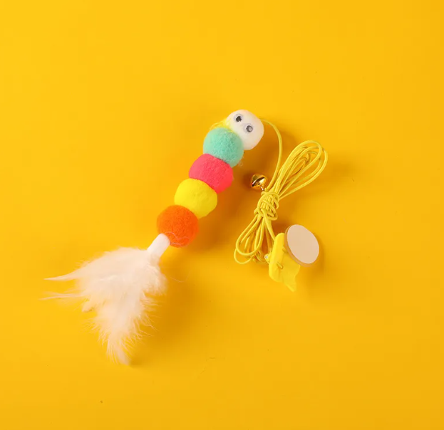 Feather & Bell Cat Teaser Wand Toy – Interactive Play