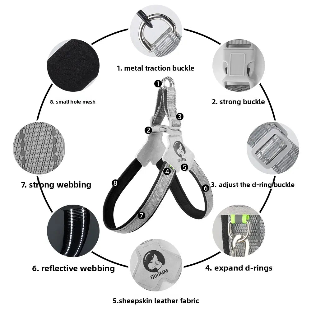 Ultimate Comfort Dog Harness & Leash Set for Small to Medium Breeds - Ideal for Corgis, Shiba Inus, and French Bulldogs!