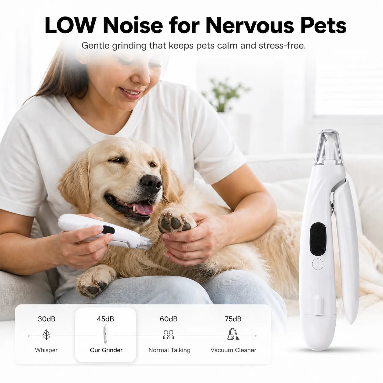 Ultimate 2-in-1 Rechargeable Pet Nail Clipper & Grinder with LED Light - Ideal for Dogs and Cats of All Sizes!