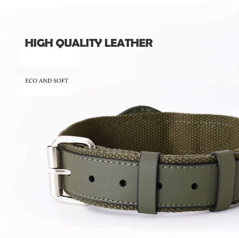 Premium Dog Collar & Leash Set for Medium to Large Dogs - Airtag Compatible (Locator Not Included)