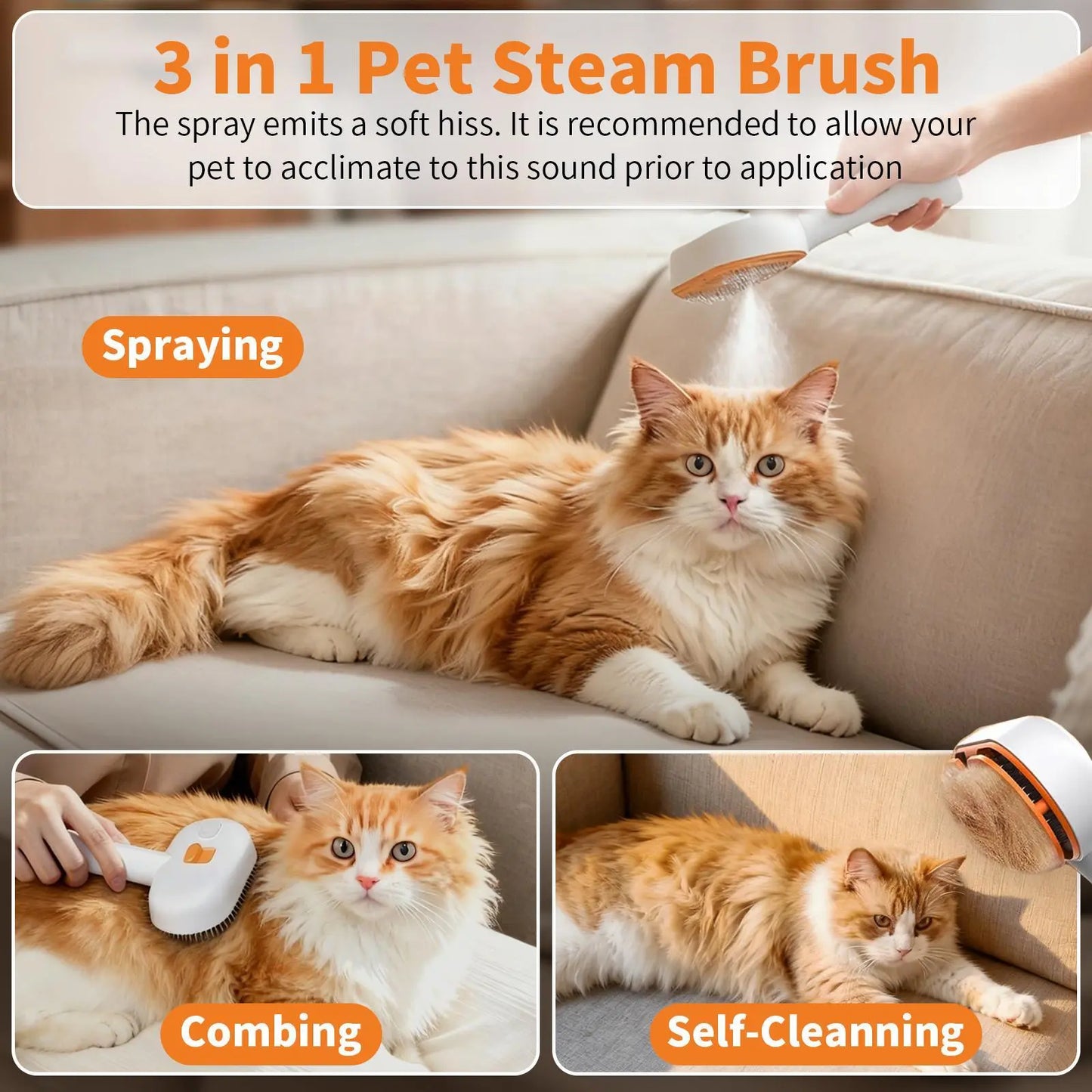Furlyn Self-Cleaning Pet Hair Remover Brush with Spray Mist - The Ultimate Grooming Tool for Effortless Shedding & Undercoat Removal for Dogs & Cats