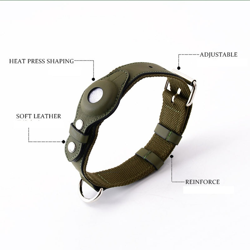 Premium Dog Collar & Leash Set for Medium to Large Dogs - Airtag Compatible (Locator Not Included)