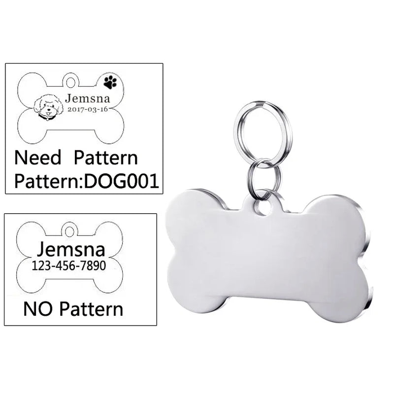 Custom Engraved Dog ID Tag - Personalized Name Pendant for Collars, Harnesses & Leashes