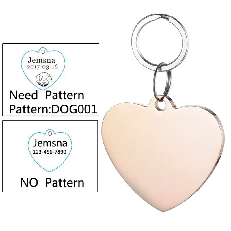 Custom Engraved Dog ID Tag - Personalized Name Pendant for Collars, Harnesses & Leashes