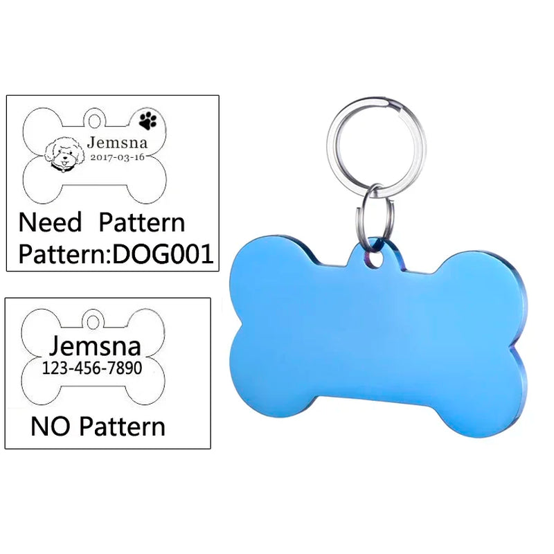Custom Engraved Dog ID Tag - Personalized Name Pendant for Collars, Harnesses & Leashes