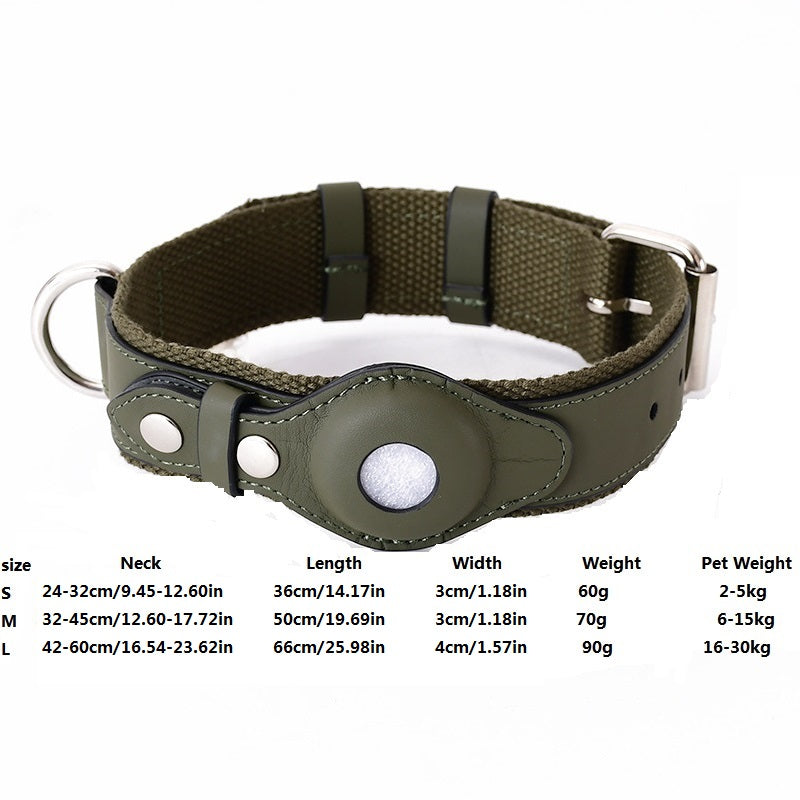 Premium Dog Collar & Leash Set for Medium to Large Dogs - Airtag Compatible (Locator Not Included)