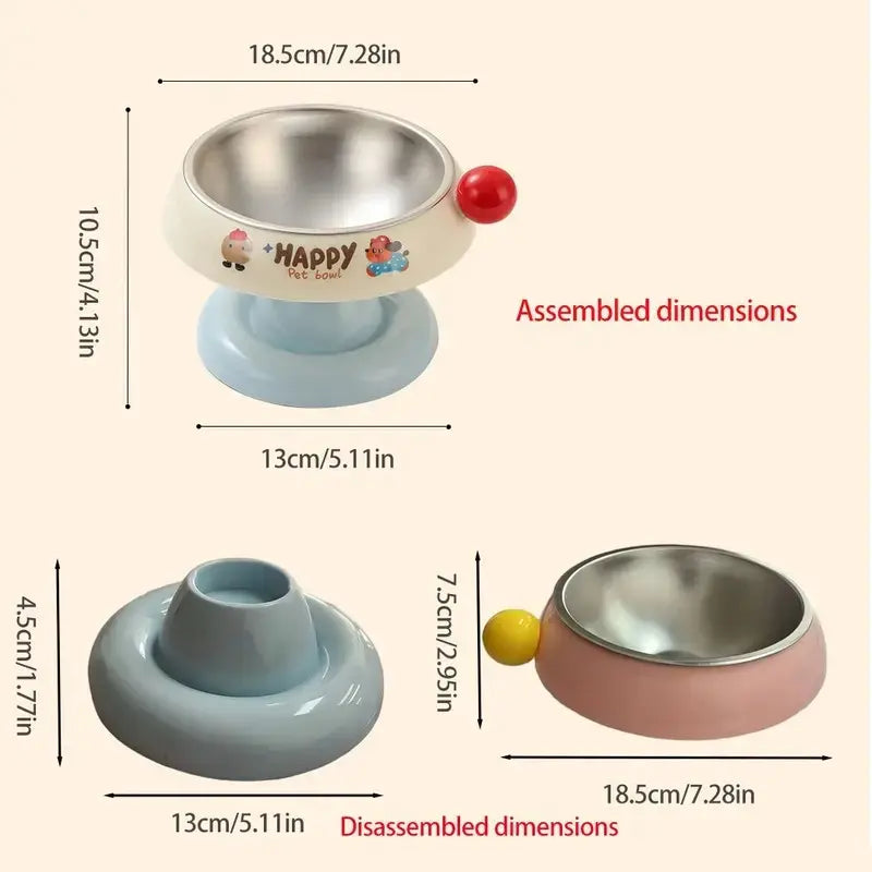 Stylish Premium Stainless Steel Pet Bowl - Anti-Slip, Easy to Clean, with Removable Liner & Blackhead Prevention - Available in 3 Chic Colors