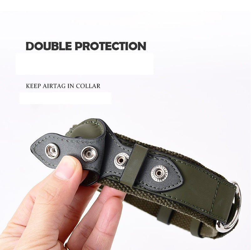 Premium Dog Collar & Leash Set for Medium to Large Dogs - Airtag Compatible (Locator Not Included)