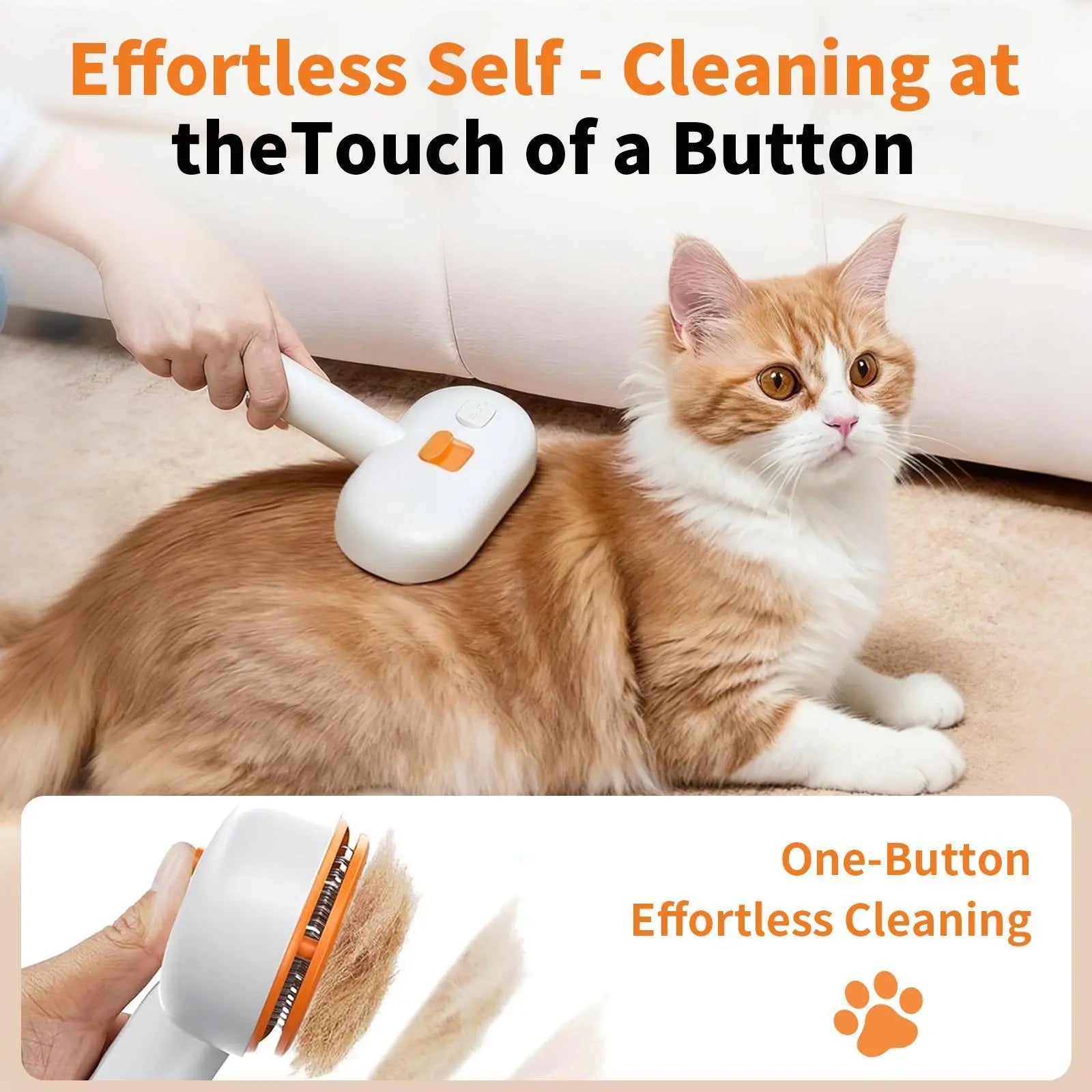 Furlyn Self-Cleaning Pet Hair Remover Brush with Spray Mist - The Ultimate Grooming Tool for Effortless Shedding & Undercoat Removal for Dogs & Cats