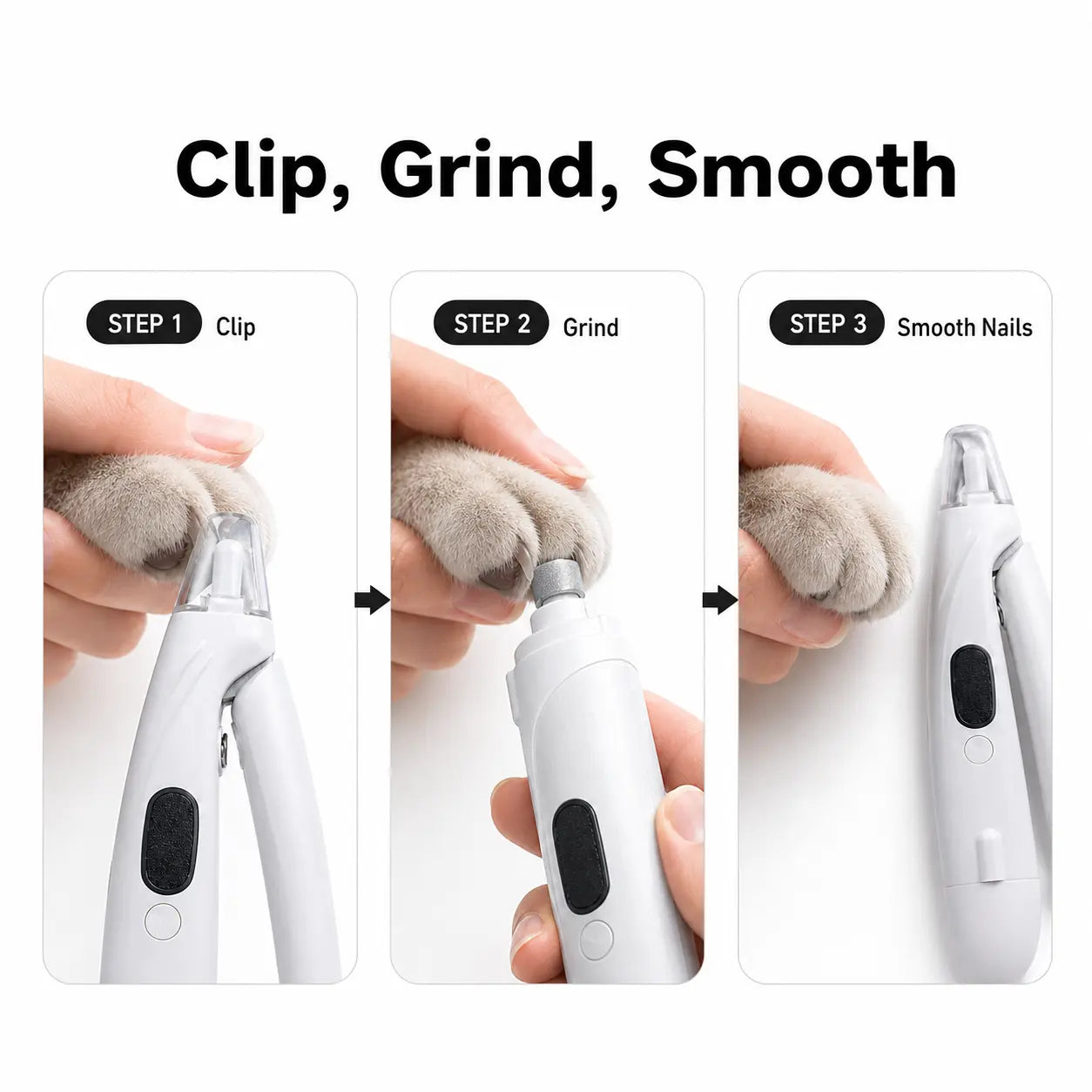 Ultimate 2-in-1 Rechargeable Pet Nail Clipper & Grinder with LED Light - Ideal for Dogs and Cats of All Sizes!