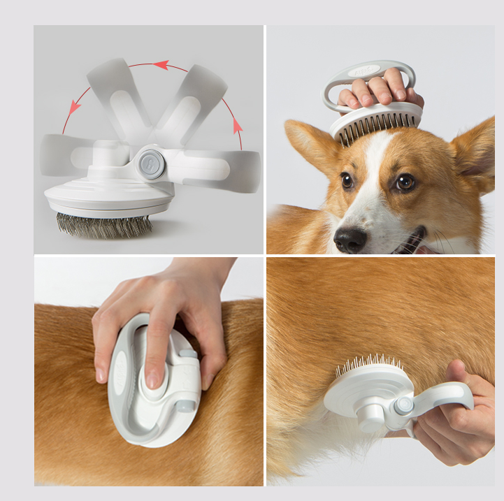 Self-Cleaning Pet Slicker Brush – Steel Wire Grooming Tool