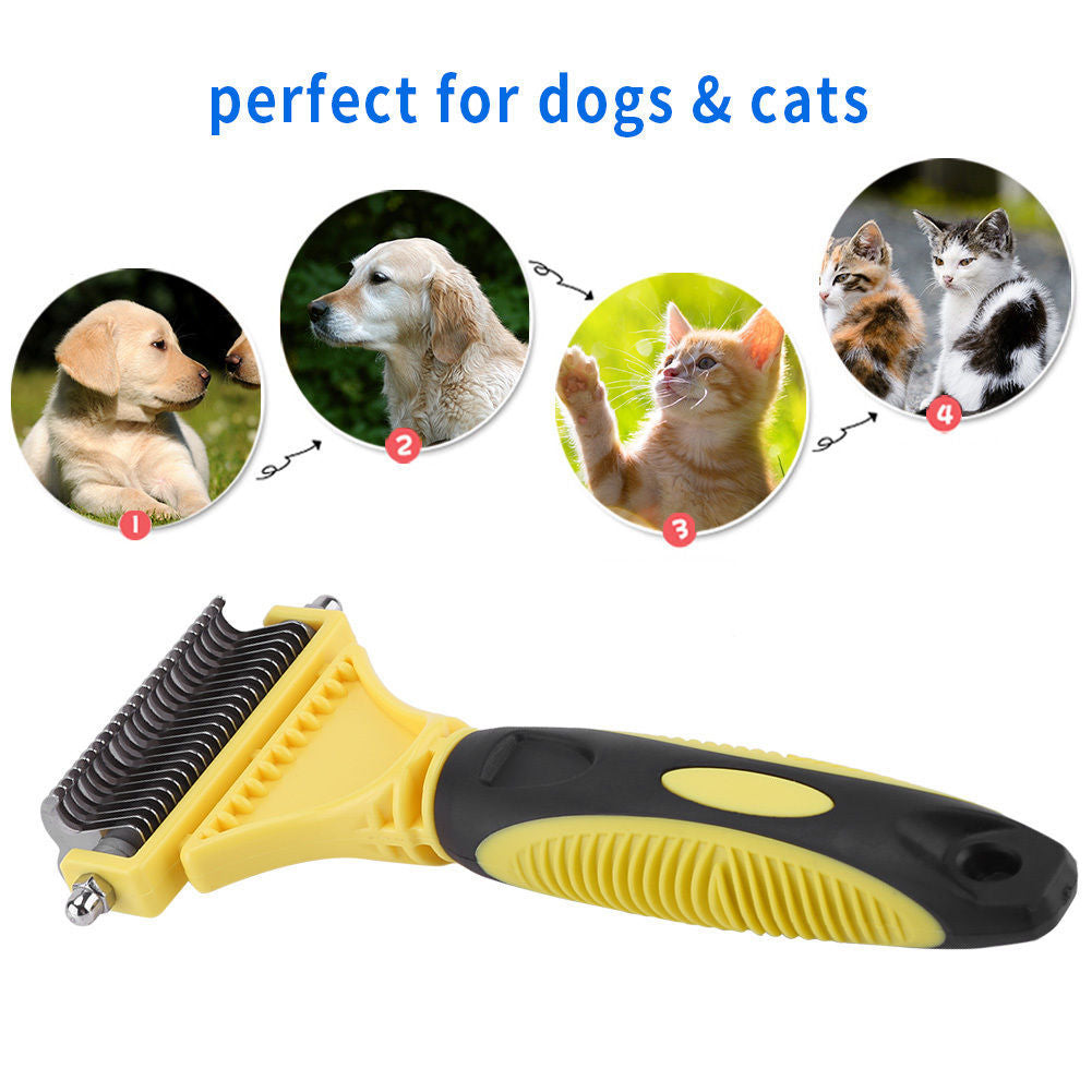 Double-Sided Dematting Brush – Stainless Steel Pet Comb