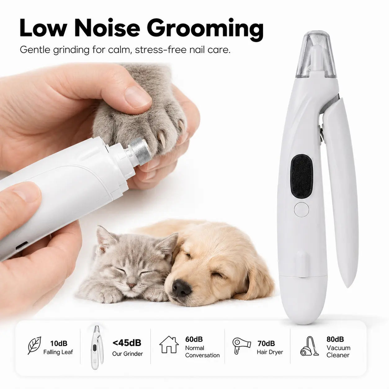Ultimate 2-in-1 Rechargeable Pet Nail Clipper & Grinder with LED Light - Ideal for Dogs and Cats of All Sizes!