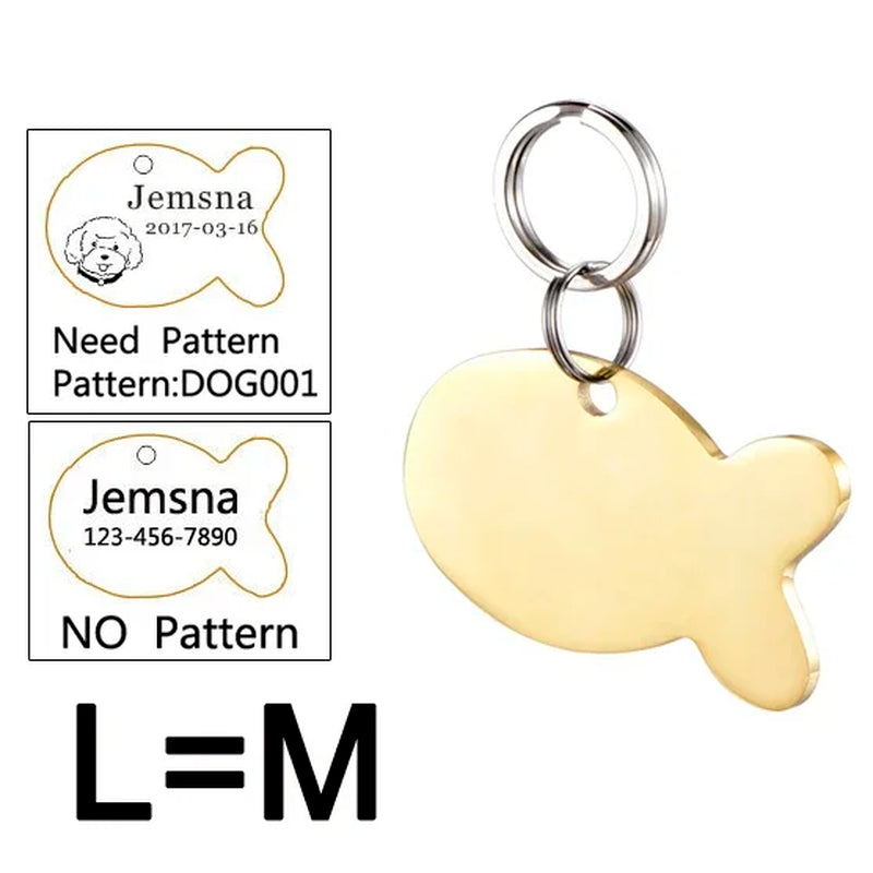 Custom Engraved Dog ID Tag - Personalized Name Pendant for Collars, Harnesses & Leashes
