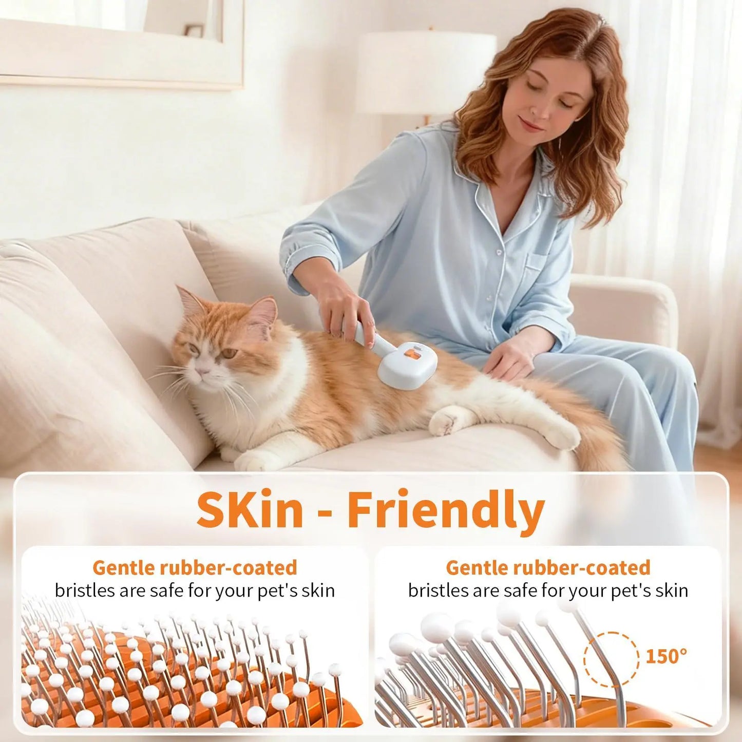Furlyn Self-Cleaning Pet Hair Remover Brush with Spray Mist - The Ultimate Grooming Tool for Effortless Shedding & Undercoat Removal for Dogs & Cats