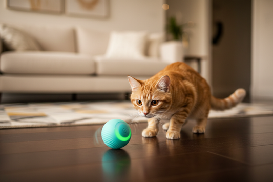 USB Rechargeable Electric Rolling Ball Cat Toy – Auto-Moving
